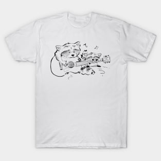 Raccoons playing guitar T-Shirt